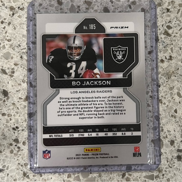 BO JACKSON SILVER PRIZM NFL RAIDERS 2021 - Picture 2 of 2